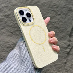 Futrola Glitter MagSafe za iPhone 16 Pro Max zuta